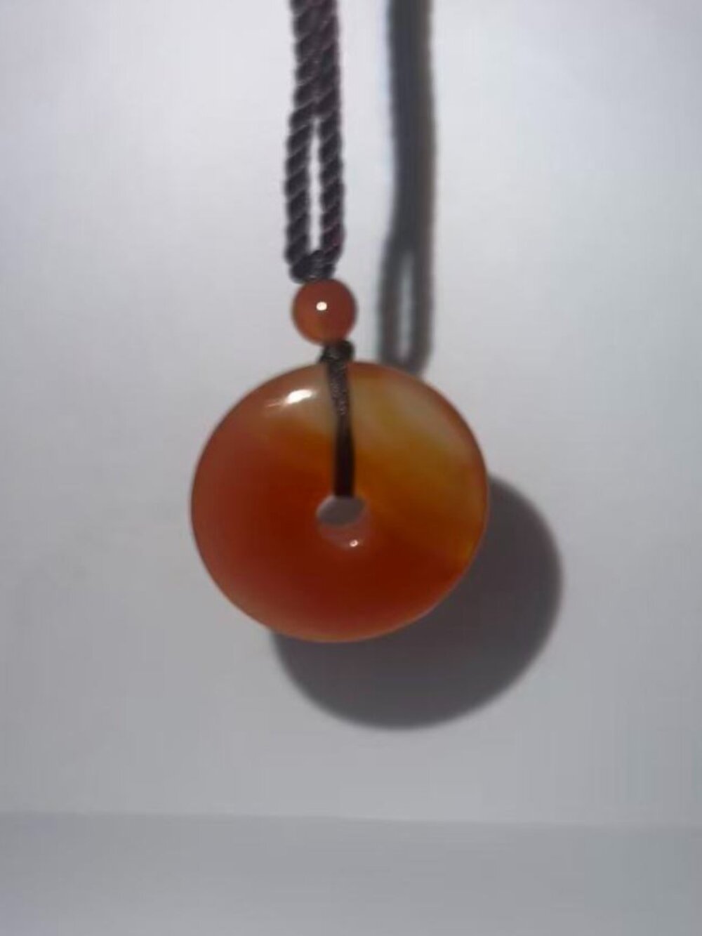 Jade Donut Necklasce - Red Agate